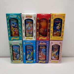 WALT DISNEY VTG BK CLASSIC COLLECTOR SERIES PLASTIC CUPS GLASSES COMPLETE SET